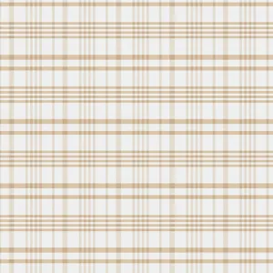 100% Cotton Happy Plaid - Beige designed by Maureen Cracknell