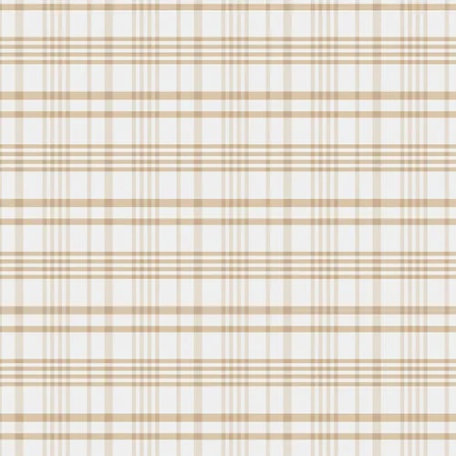 100% Cotton Happy Plaid - Beige designed by Maureen Cracknell