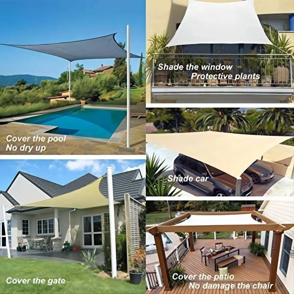 12'x'20' Rectangle Patio Sun Shade Sail（Red Color）