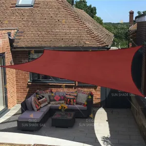 18'x'16' Rectangle Patio Sun Shade Sail（Red Color）