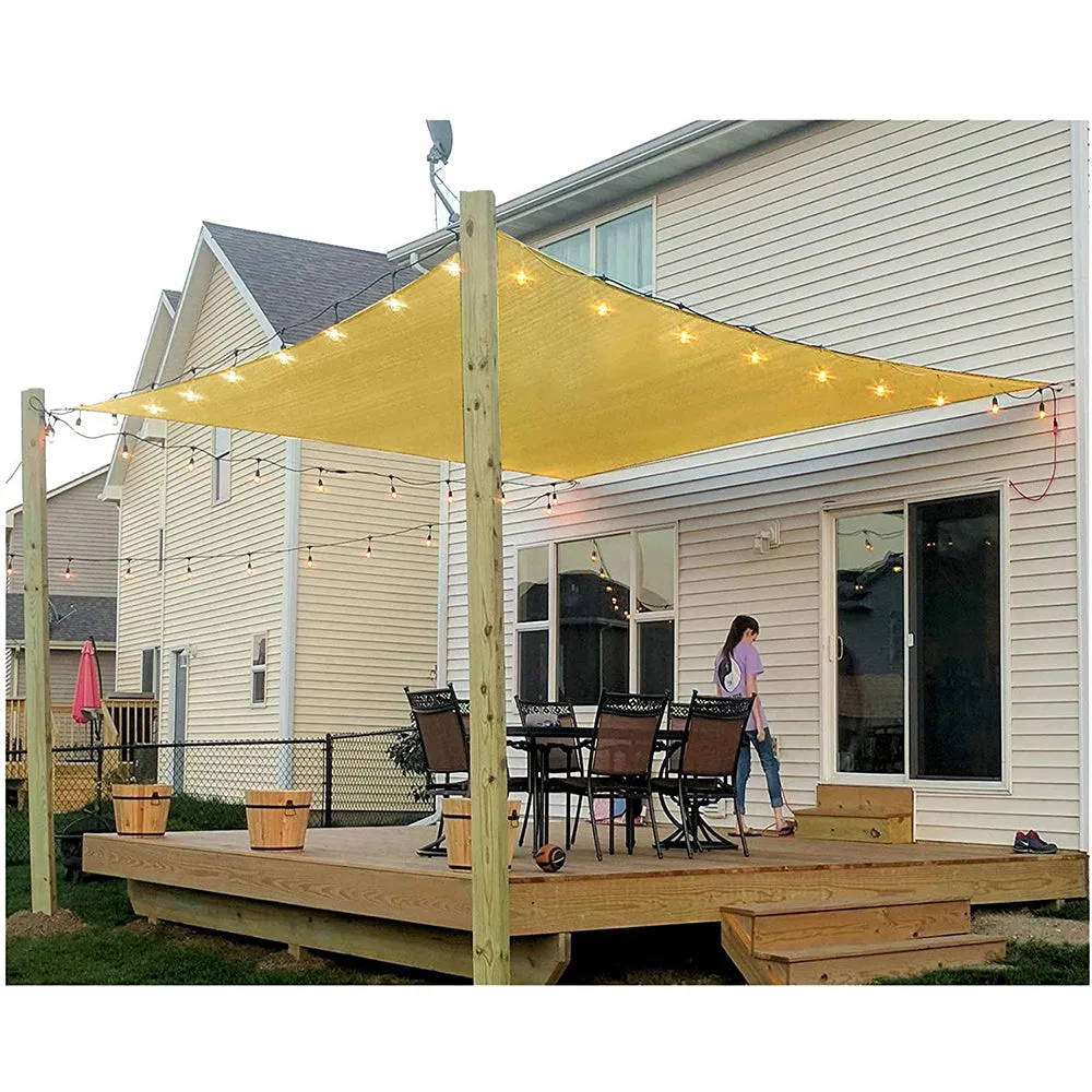 18'x20' Rectangle Patio Sun Shade Sail（Sand Color）