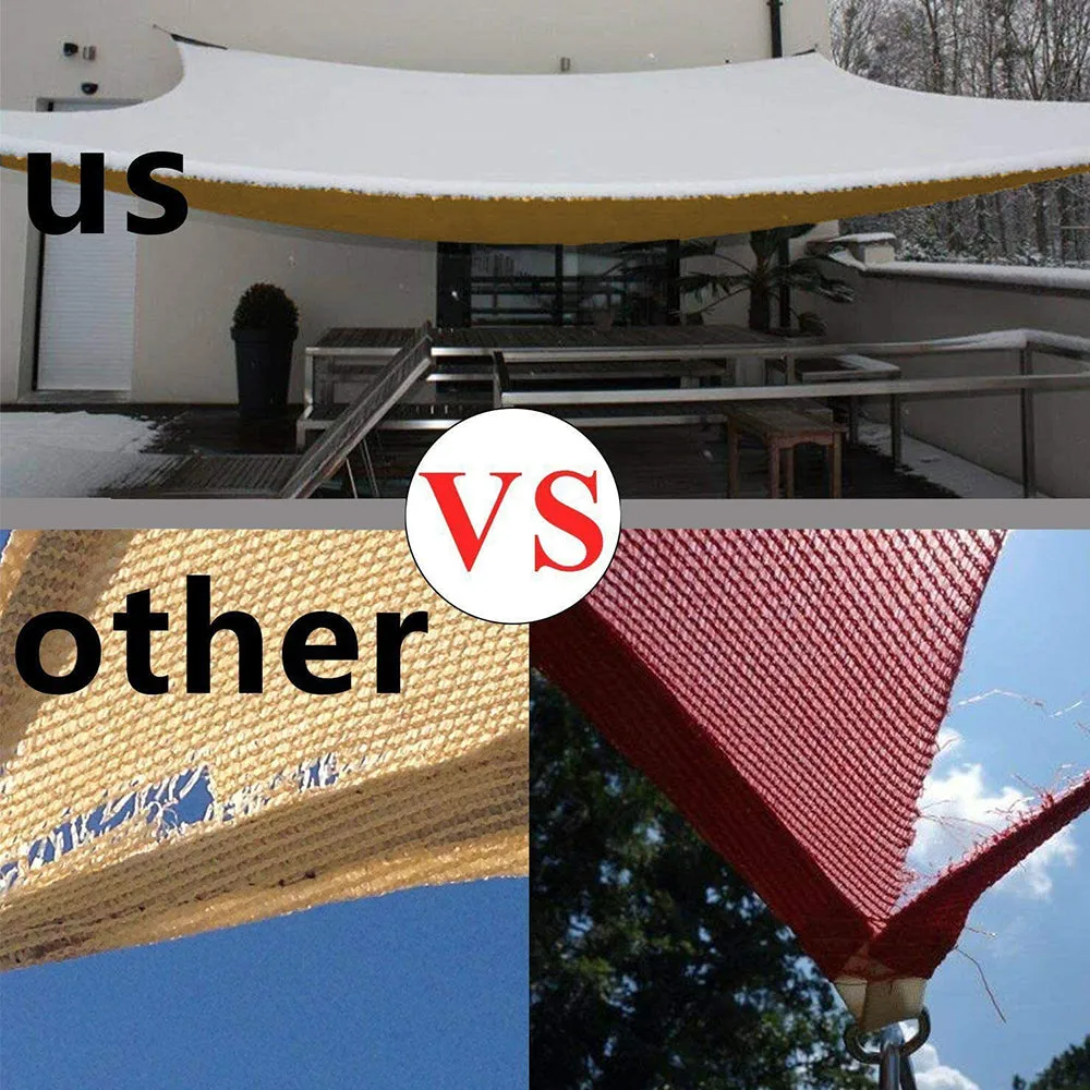 18'x20' Rectangle Patio Sun Shade Sail（Sand Color）