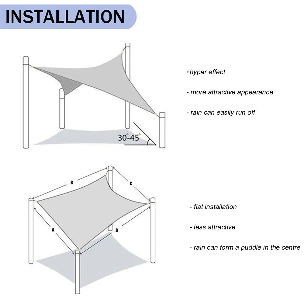 18'x20' Rectangle Patio Sun Shade Sail（Sand Color）