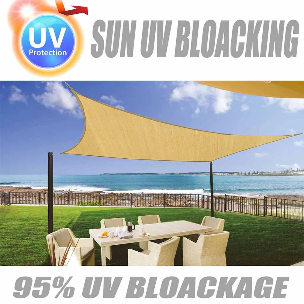 18'x20' Rectangle Patio Sun Shade Sail（Sand Color）