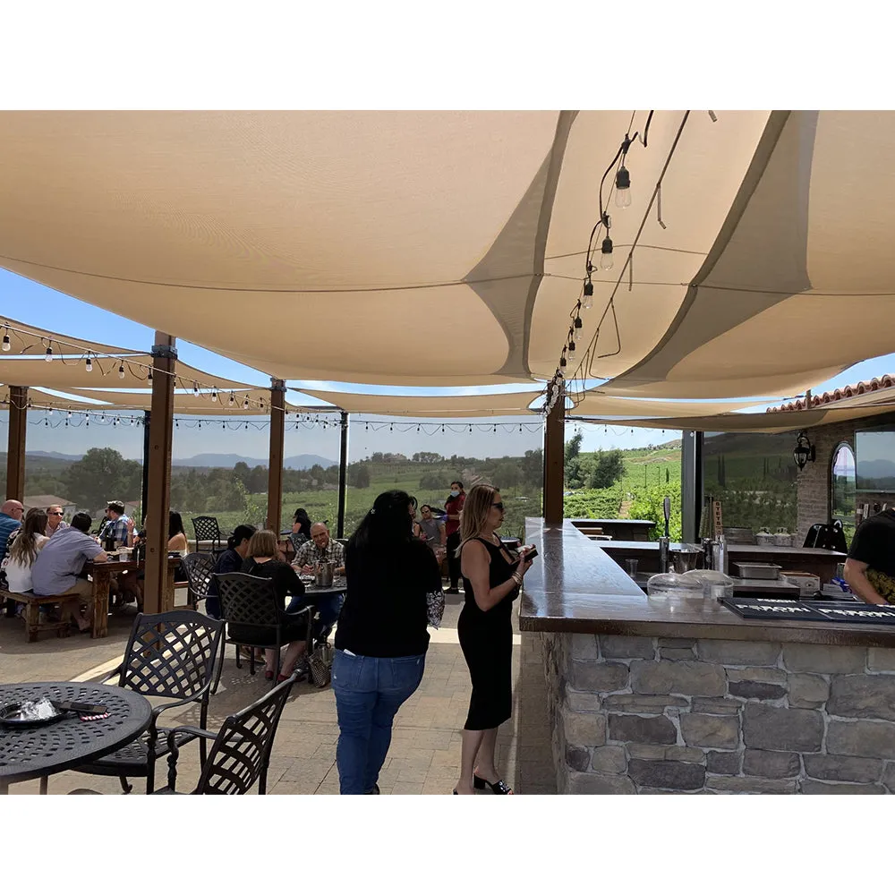18'x20' Rectangle Patio Sun Shade Sail（Sand Color）