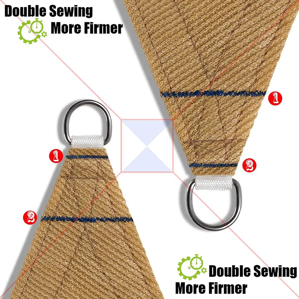 18'x20' Rectangle Patio Sun Shade Sail（Sand Color）