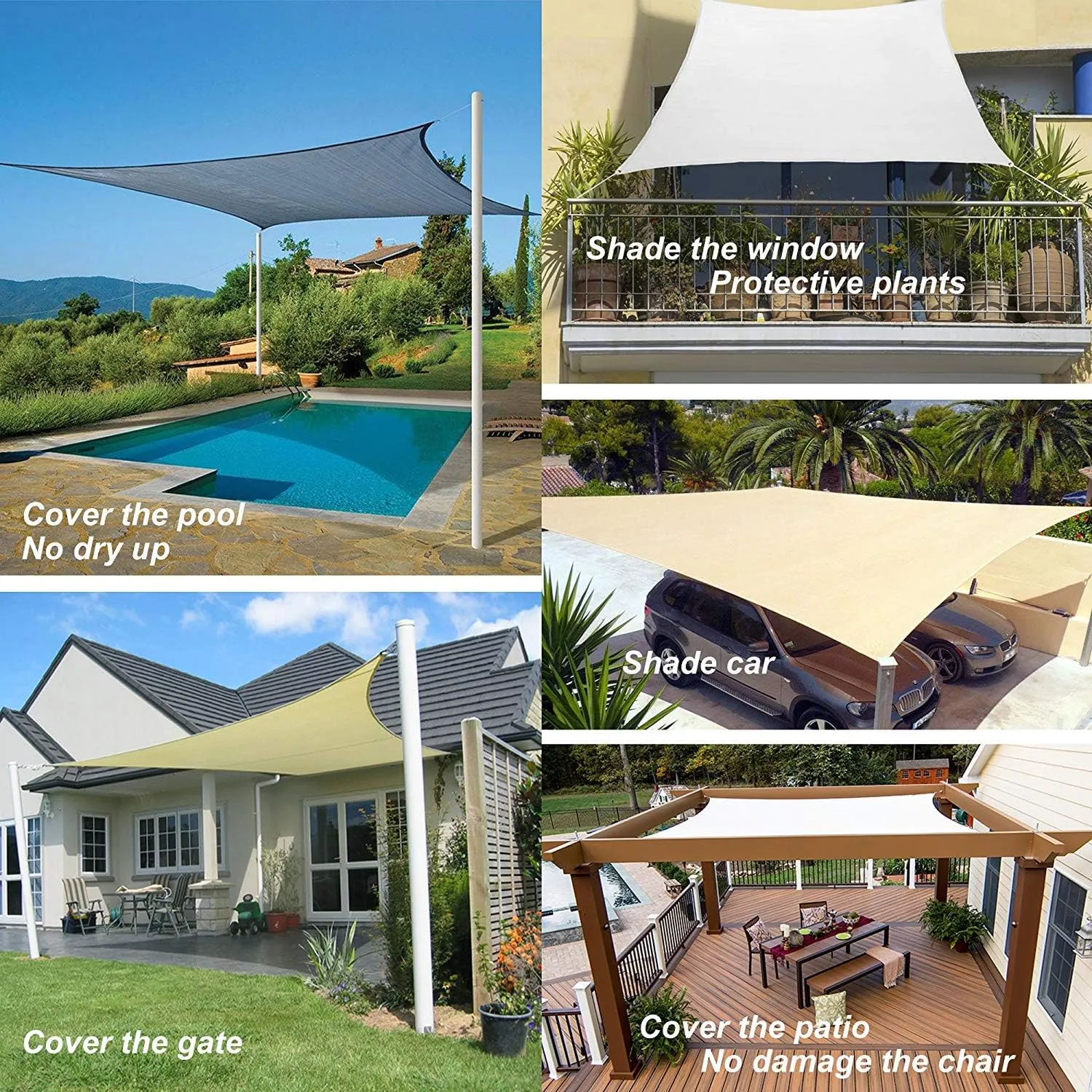 18'x24' Rectangle Patio Sun Shade Sail（Grey Color）