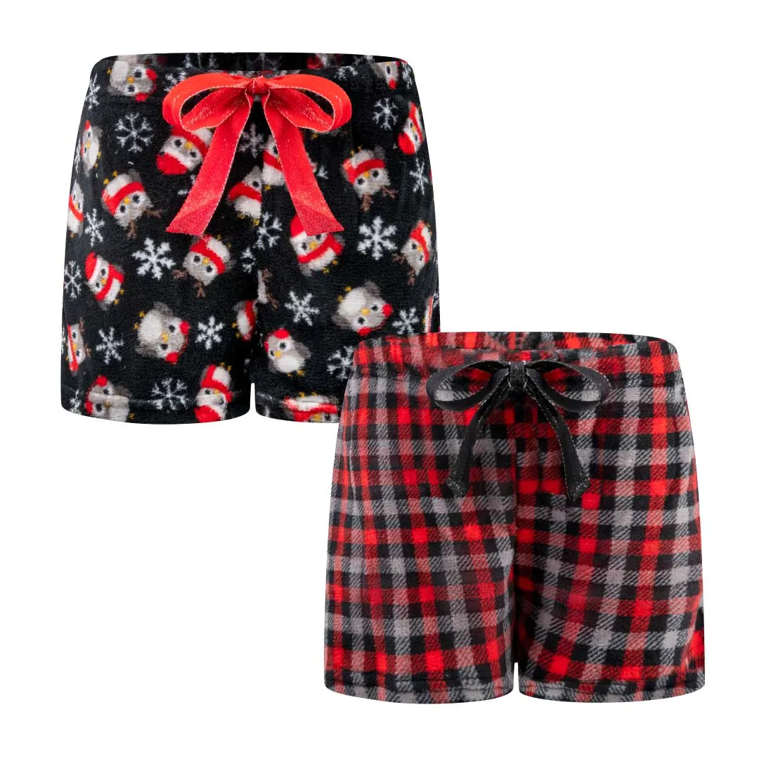2-Pack Plush Fleece Pajama Shorts