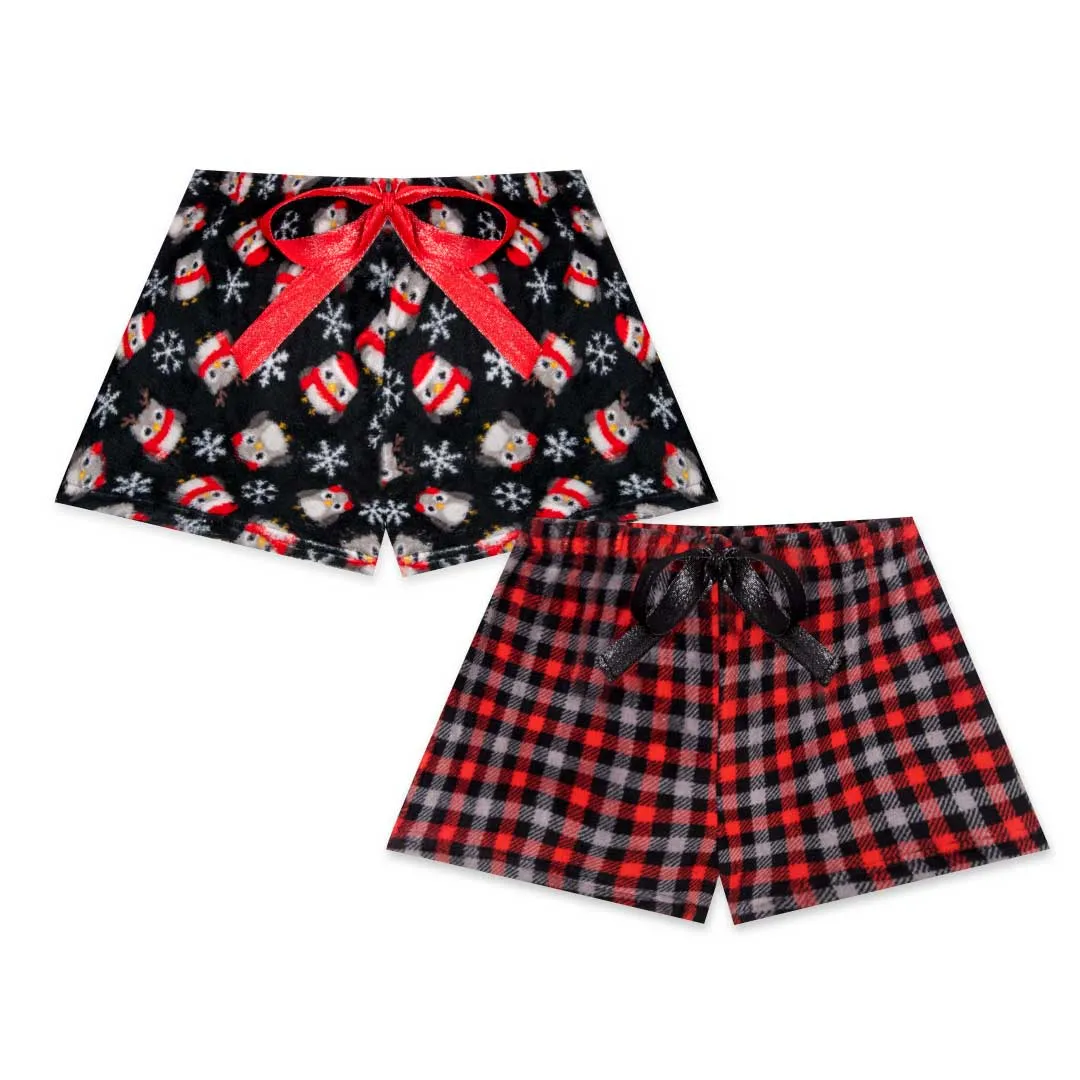 2-Pack Plush Fleece Pajama Shorts
