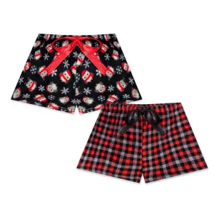 2-Pack Plush Fleece Pajama Shorts
