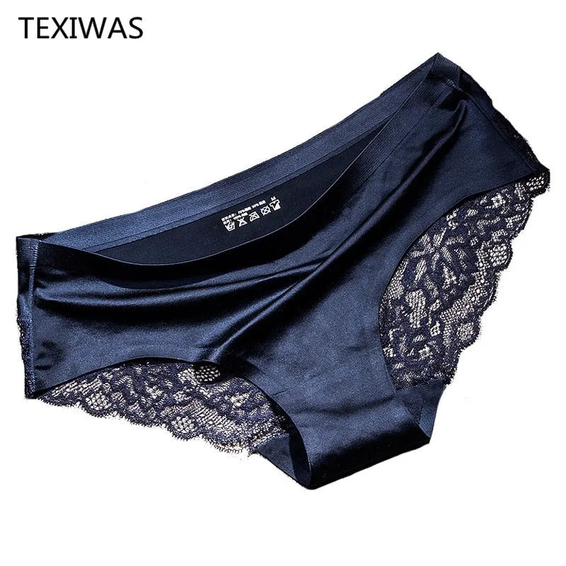 3 pieces / lot Women Sexy Underwear Briefs breathable Hollow Transparent Panties for women Cotton Crotch Women's Lace Panties