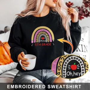 5st Grade Back To School Embroidered Hoodie, Sweatshirt