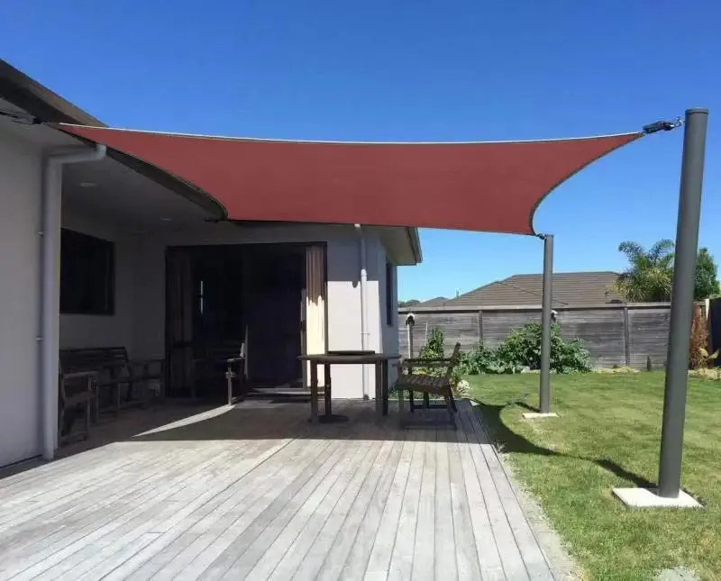 6'x'10' Rectangle Patio Sun Shade Sail（Red Color）