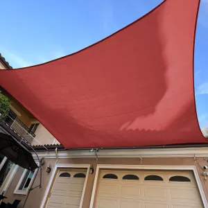 6'x'10' Rectangle Patio Sun Shade Sail（Red Color）
