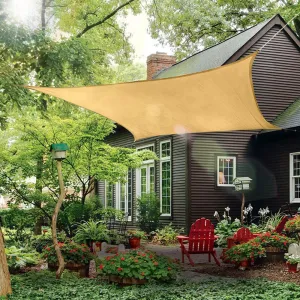 8'x'10 Rectangle Patio Sun Shade Sail (Sand Color)