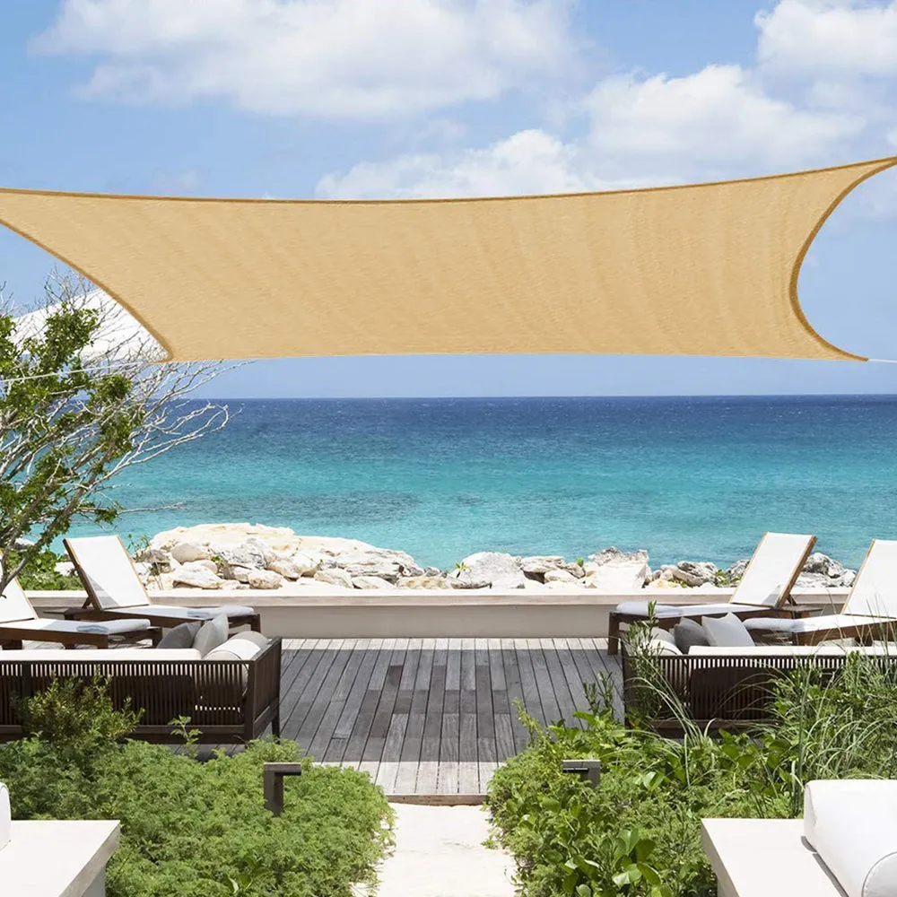 8'x'10 Rectangle Patio Sun Shade Sail (Sand Color)