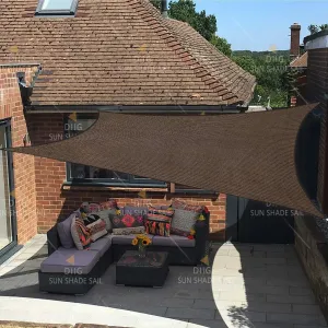 8'x16' Rectangle Patio Sun Shade Sail（Brown Color）