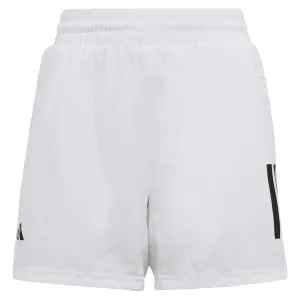 adidas Boys' 3 Stripe Club Shorts (White)