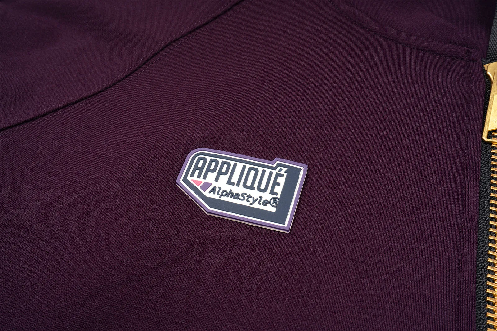 ALPHA STYLE APPLIQUE CAMDEN ZIP UP JACKET (PUR)