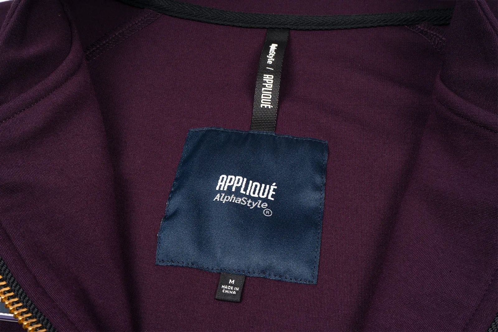 ALPHA STYLE APPLIQUE CAMDEN ZIP UP JACKET (PUR)