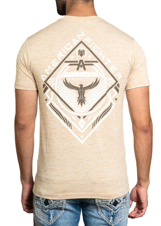 American Fighter Henagar Short Sleeve Tee T-Shirt - Sand/White