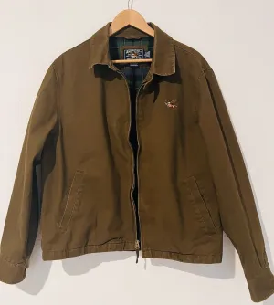 AMERICAN LIVING Khaki Jacket Size XL Short Zip Plaid Lining