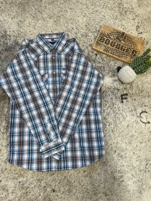ARIAT PRO REX SNAP BROWN PLAID - MENS SHIRT