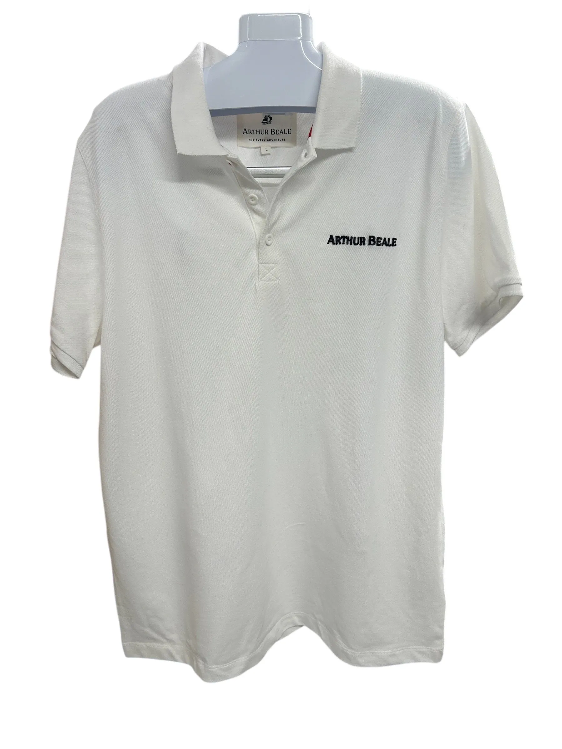 Arthur Beale Men's White Polo Shirt, Large (Pre-Loved)