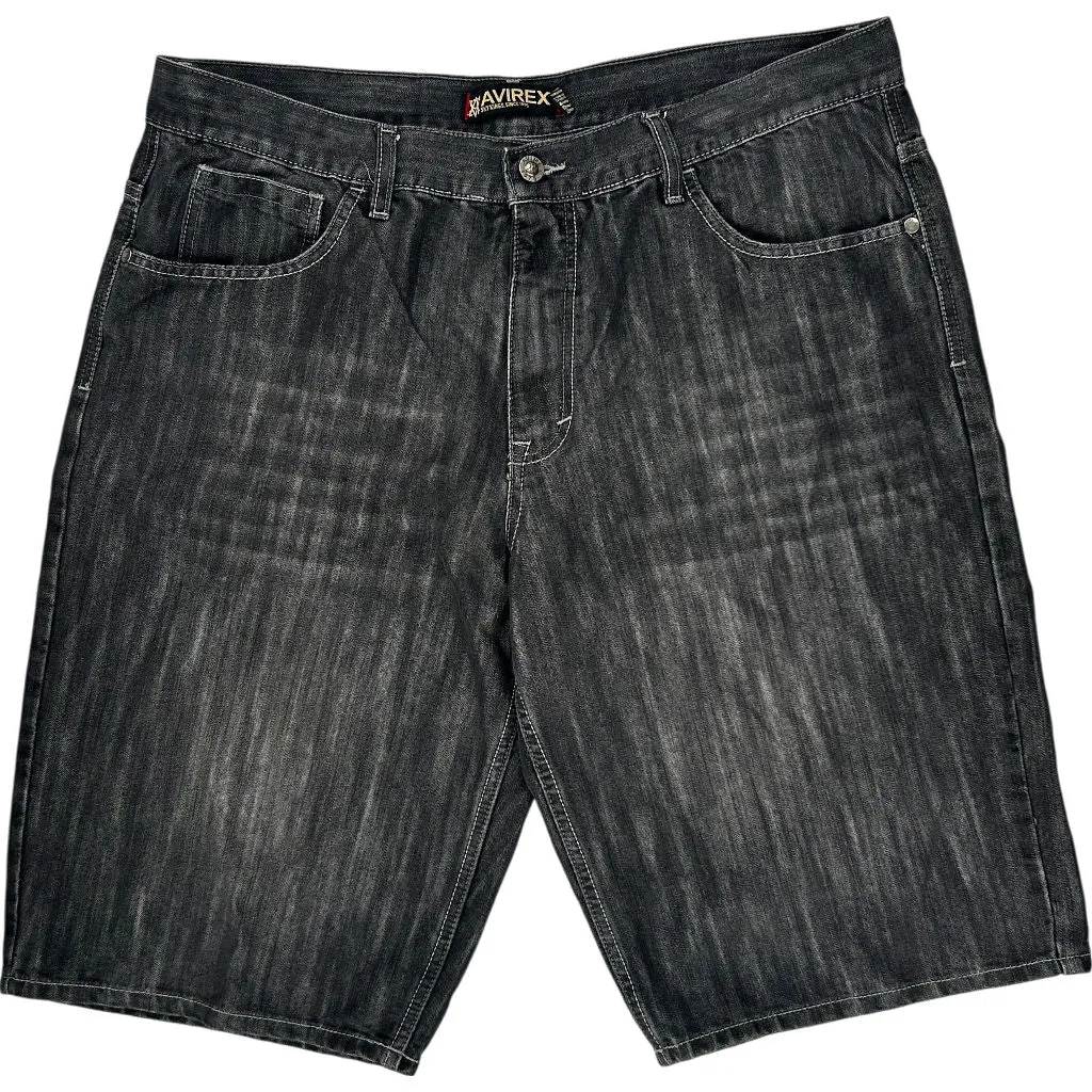 Avirex Denim Shorts - 40W 13L - Black Cotton Blend