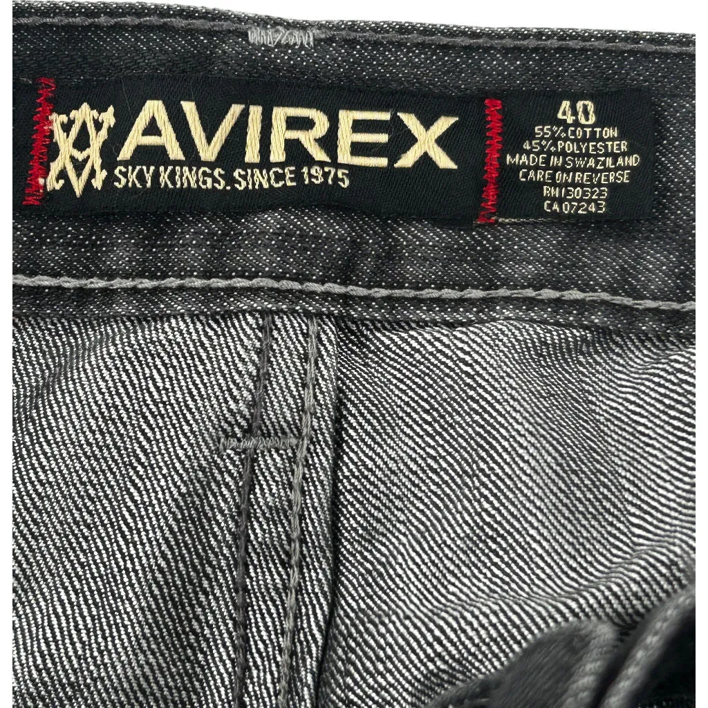 Avirex Denim Shorts - 40W 13L - Black Cotton Blend