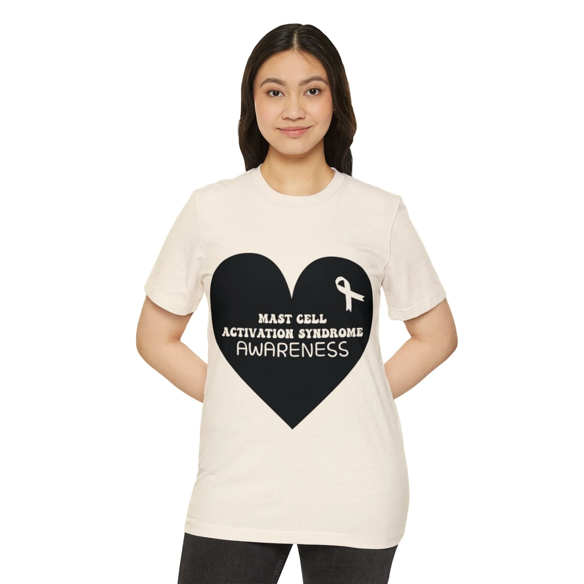 Awareness Heart - Mast Cell Activation Syndrome, Unisex Organic Cotton T-shirt, Printed