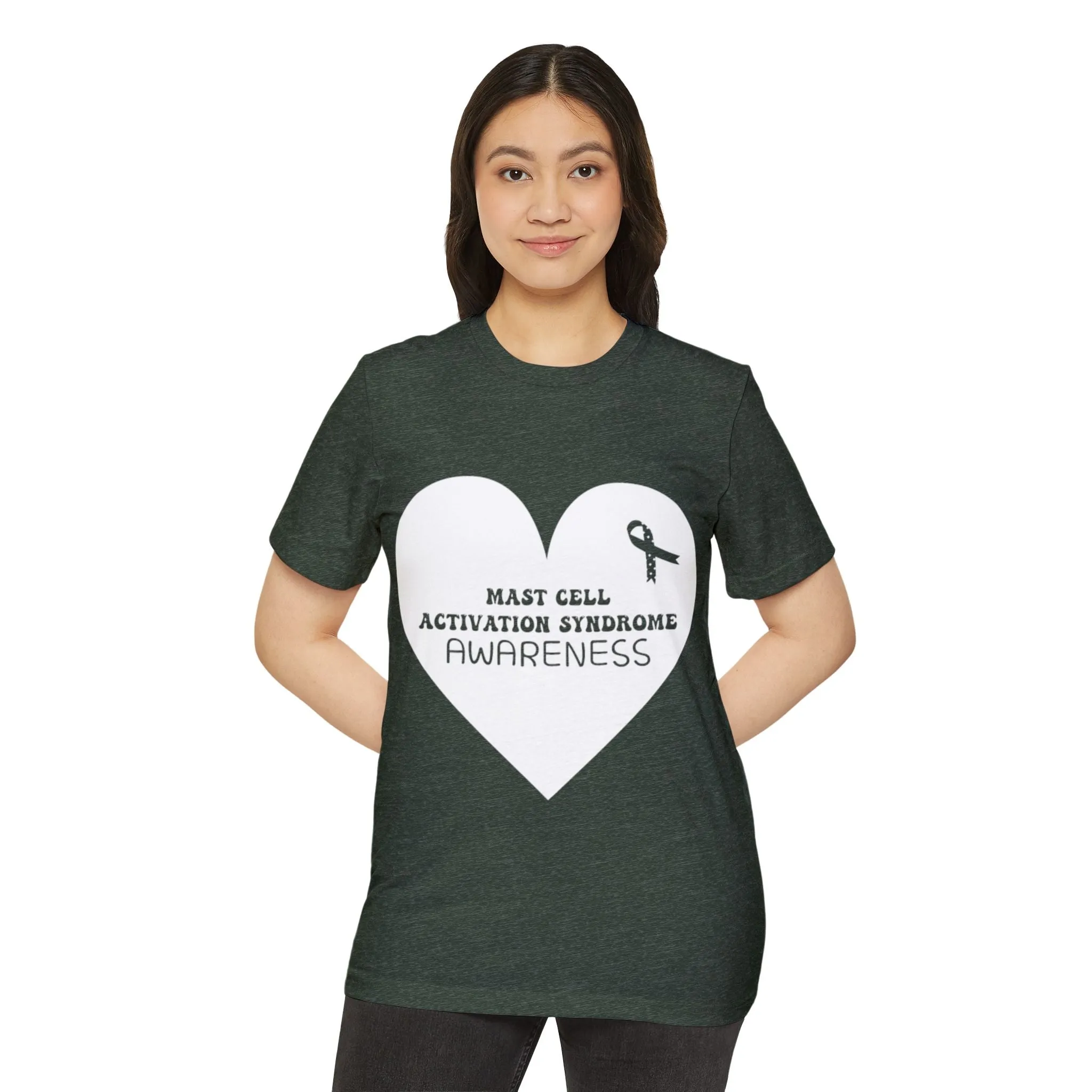 Awareness Heart - Mast Cell Activation Syndrome, Unisex Organic Cotton T-shirt, Printed