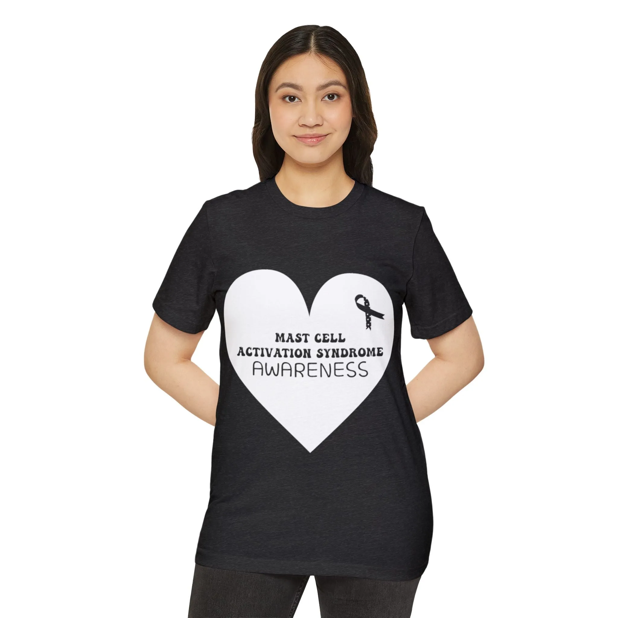 Awareness Heart - Mast Cell Activation Syndrome, Unisex Organic Cotton T-shirt, Printed