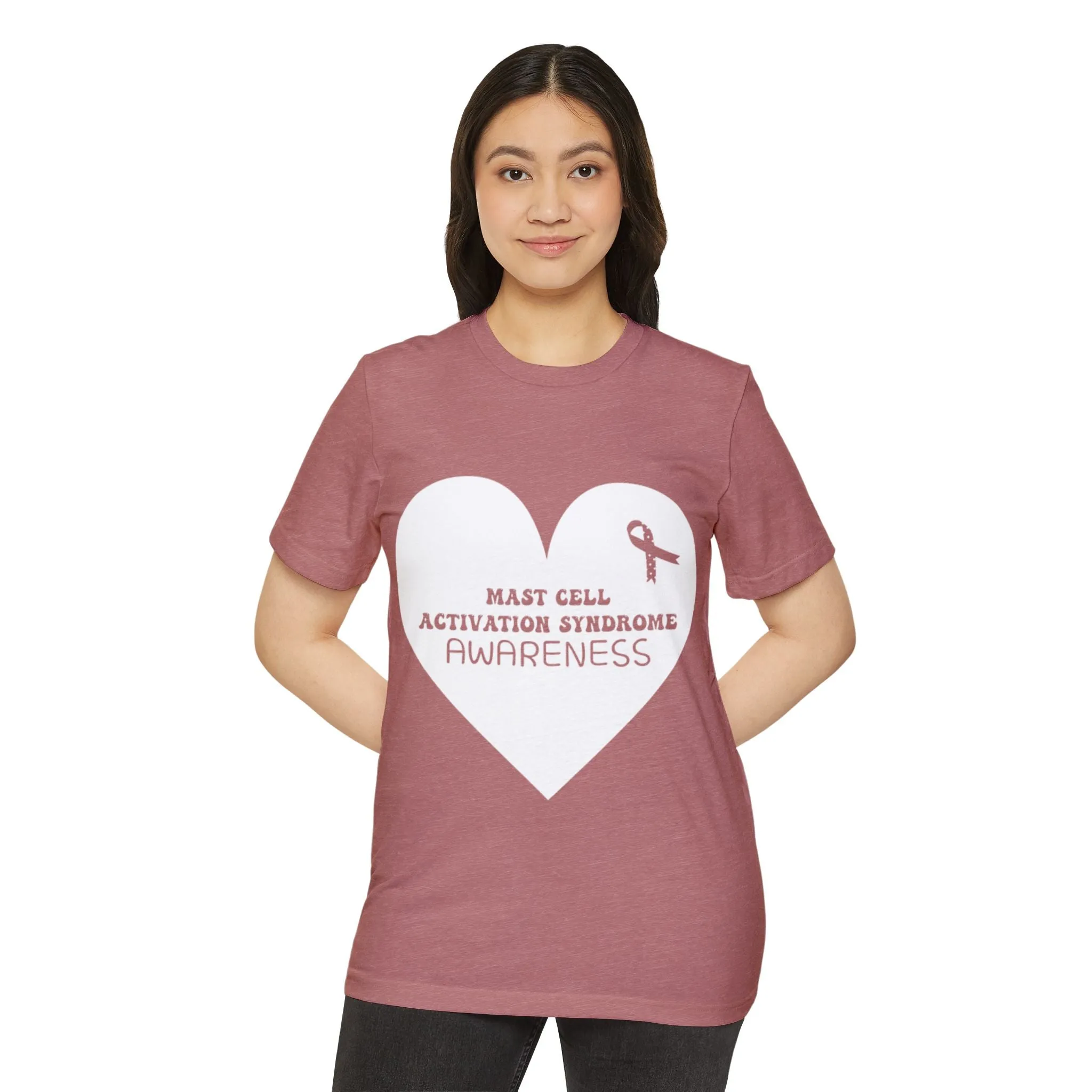 Awareness Heart - Mast Cell Activation Syndrome, Unisex Organic Cotton T-shirt, Printed