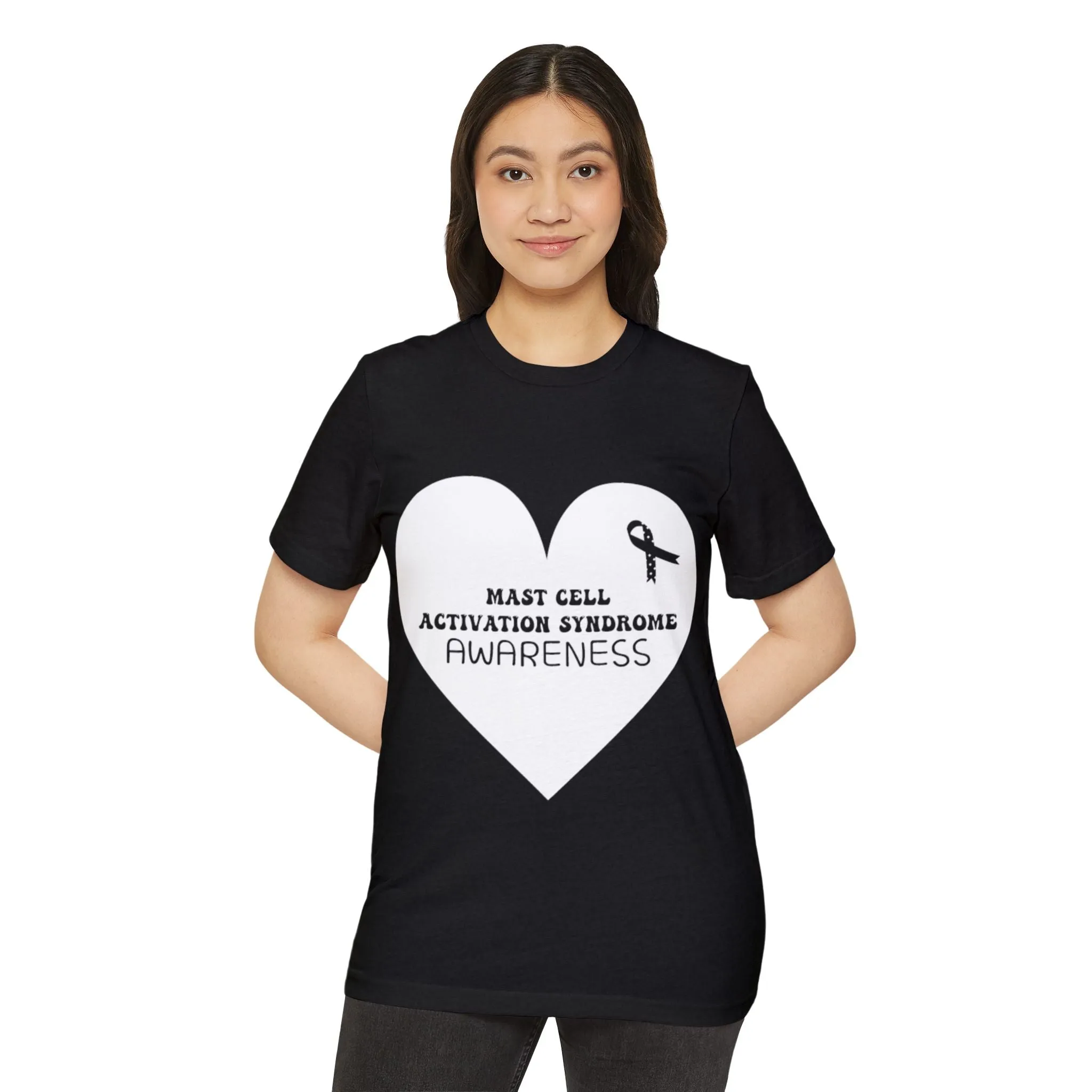 Awareness Heart - Mast Cell Activation Syndrome, Unisex Organic Cotton T-shirt, Printed