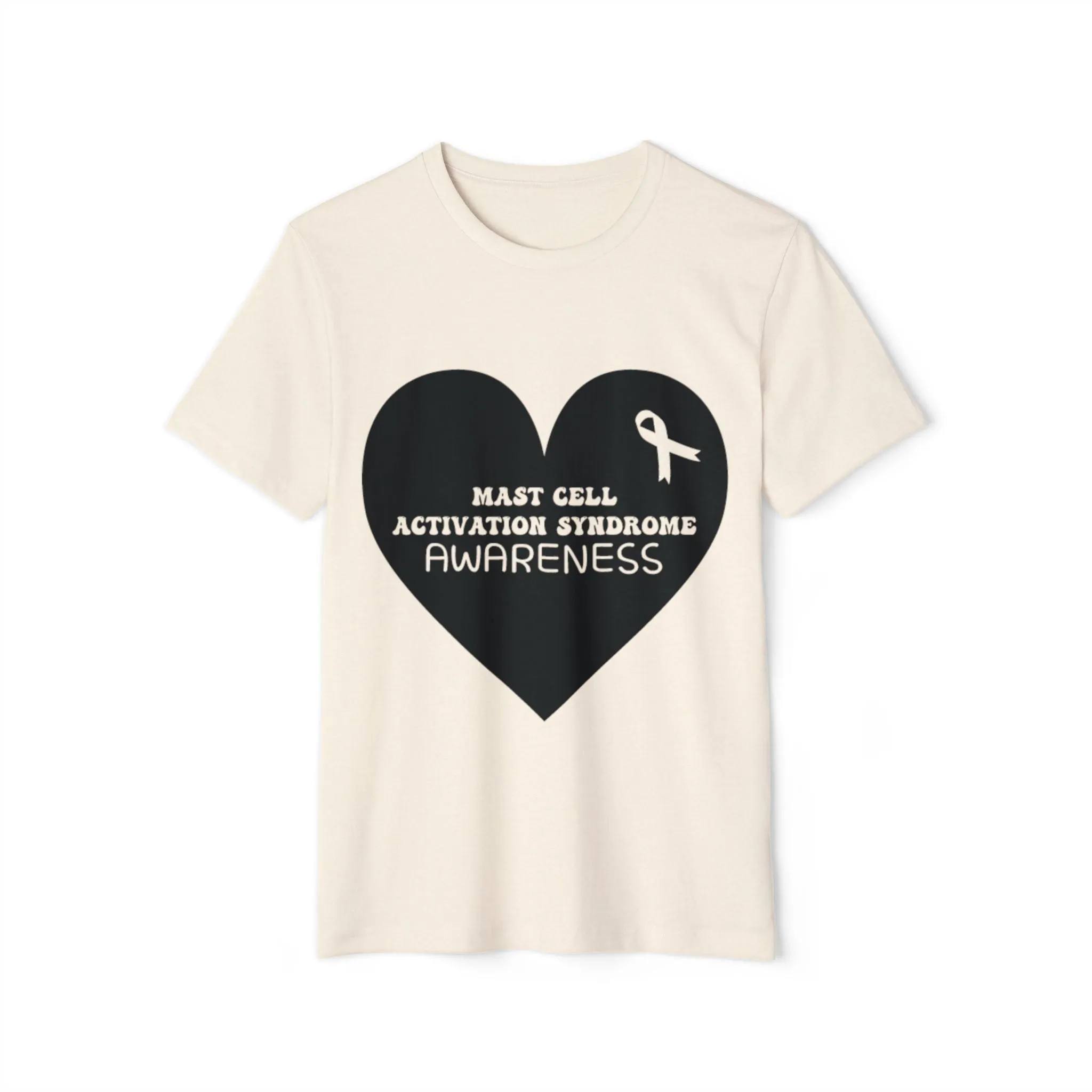 Awareness Heart - Mast Cell Activation Syndrome, Unisex Organic Cotton T-shirt, Printed