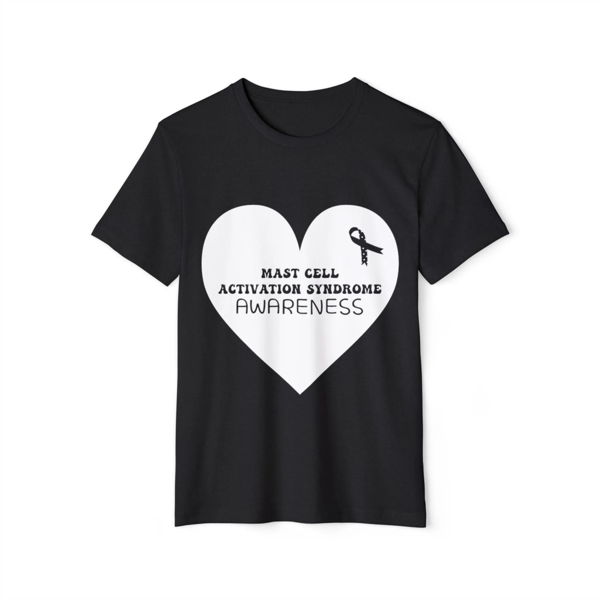Awareness Heart - Mast Cell Activation Syndrome, Unisex Organic Cotton T-shirt, Printed