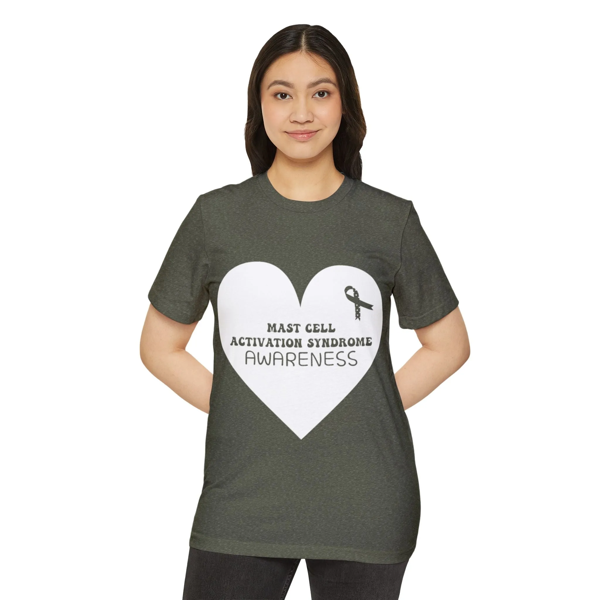 Awareness Heart - Mast Cell Activation Syndrome, Unisex Organic Cotton T-shirt, Printed