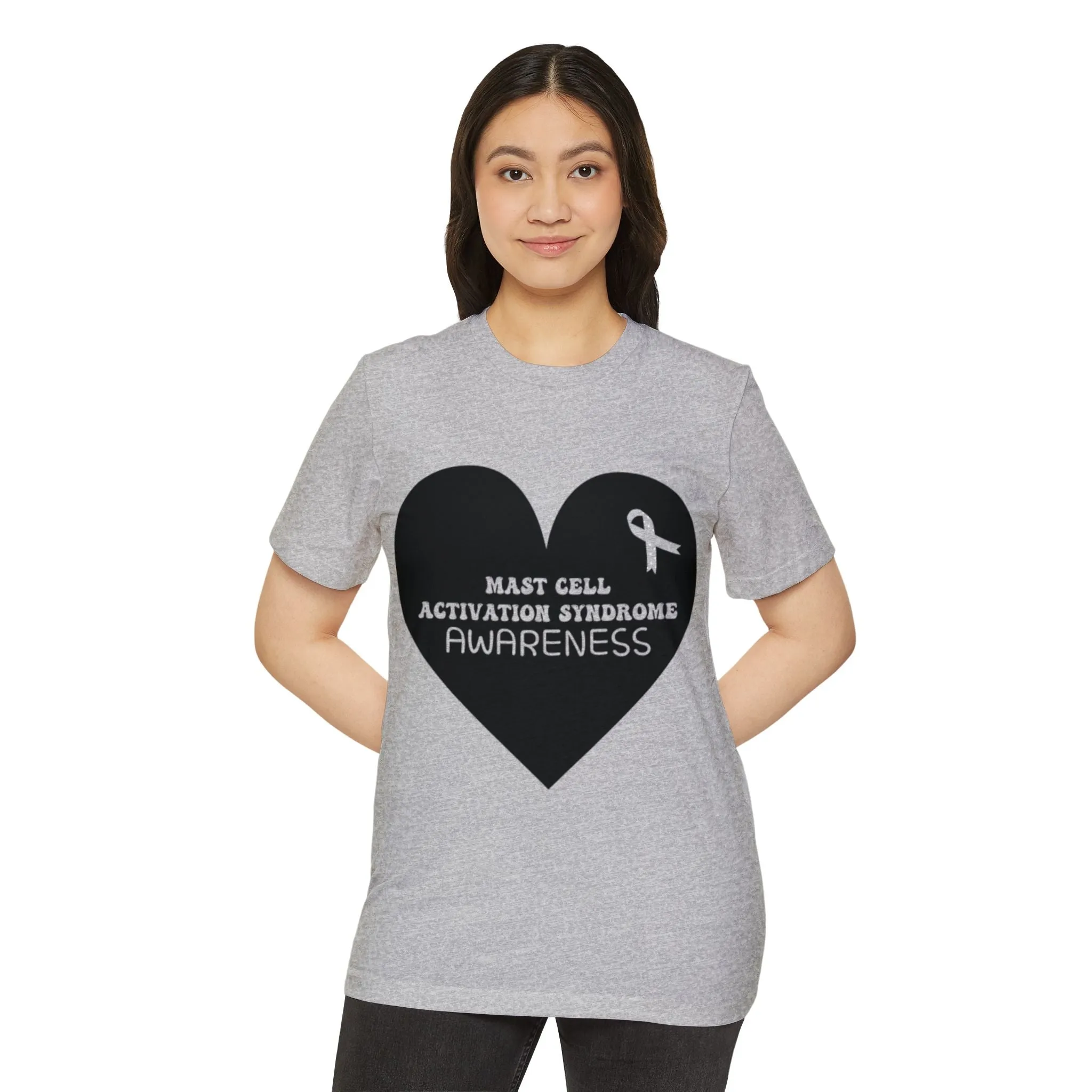 Awareness Heart - Mast Cell Activation Syndrome, Unisex Organic Cotton T-shirt, Printed
