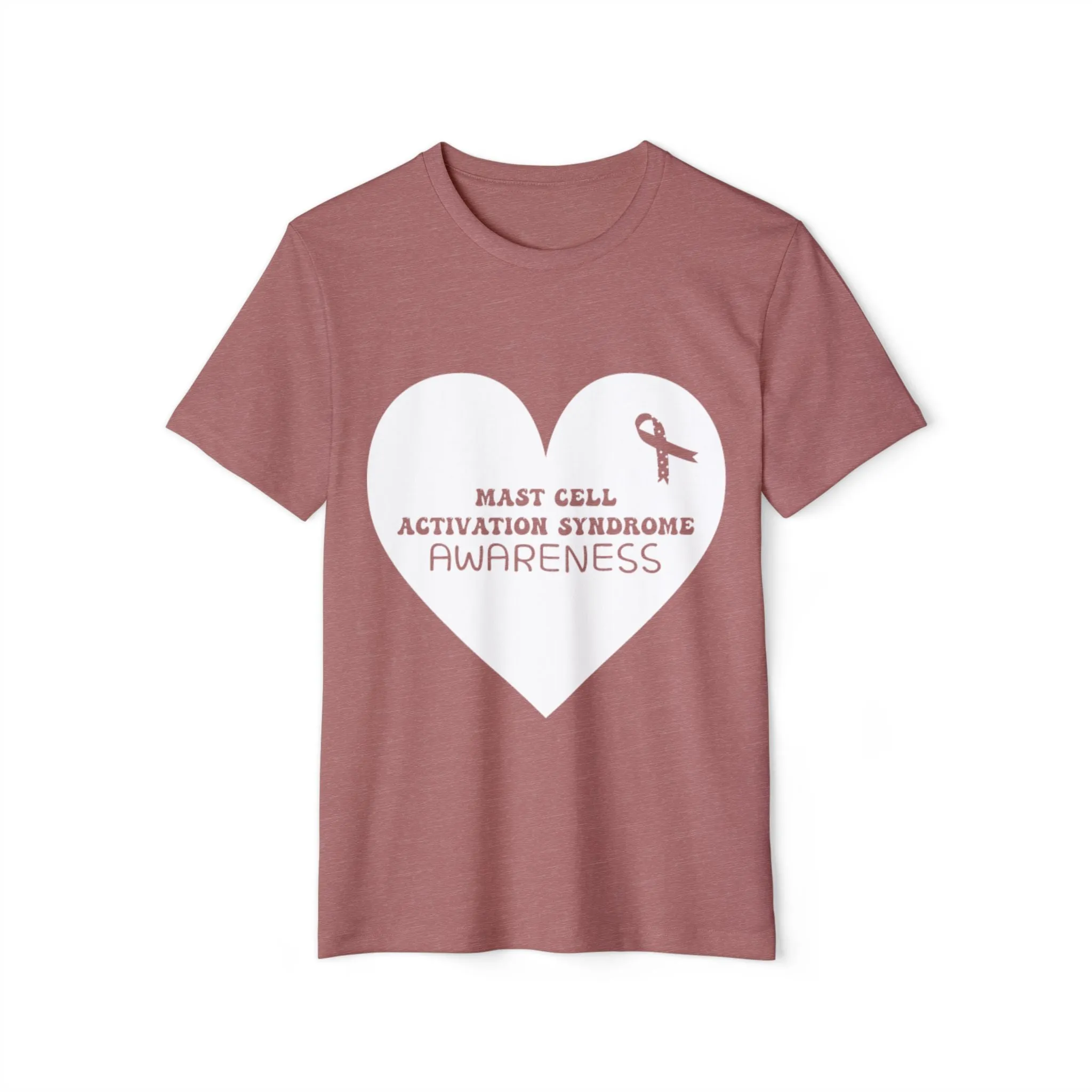 Awareness Heart - Mast Cell Activation Syndrome, Unisex Organic Cotton T-shirt, Printed