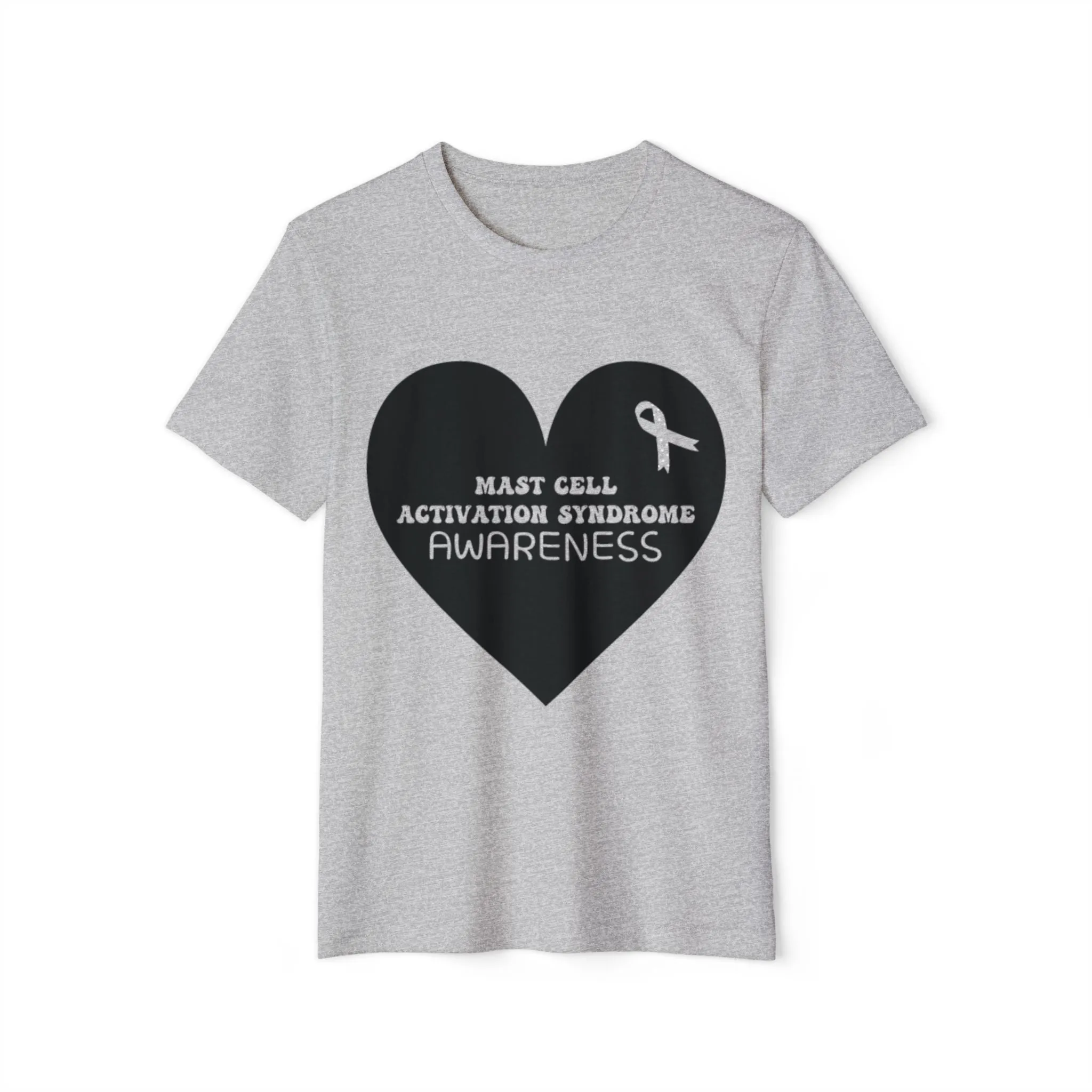 Awareness Heart - Mast Cell Activation Syndrome, Unisex Organic Cotton T-shirt, Printed