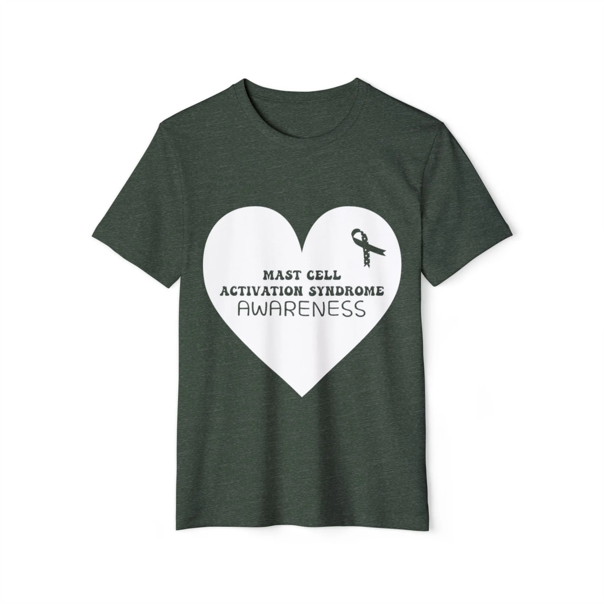 Awareness Heart - Mast Cell Activation Syndrome, Unisex Organic Cotton T-shirt, Printed