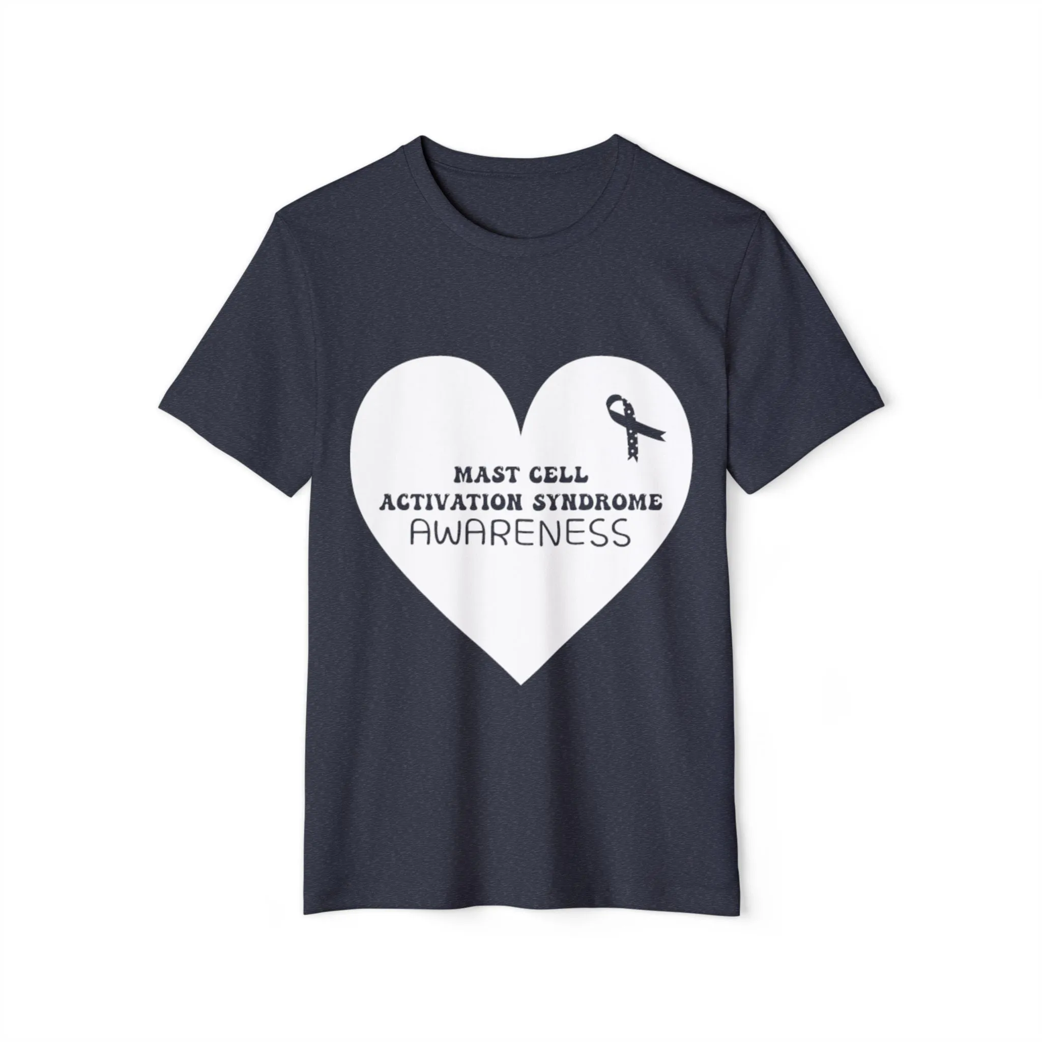 Awareness Heart - Mast Cell Activation Syndrome, Unisex Organic Cotton T-shirt, Printed