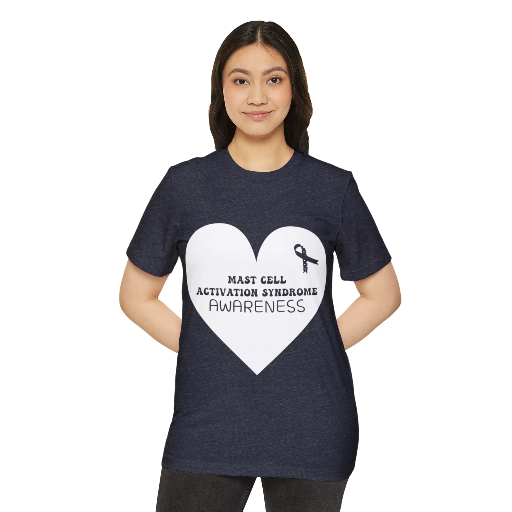 Awareness Heart - Mast Cell Activation Syndrome, Unisex Organic Cotton T-shirt, Printed