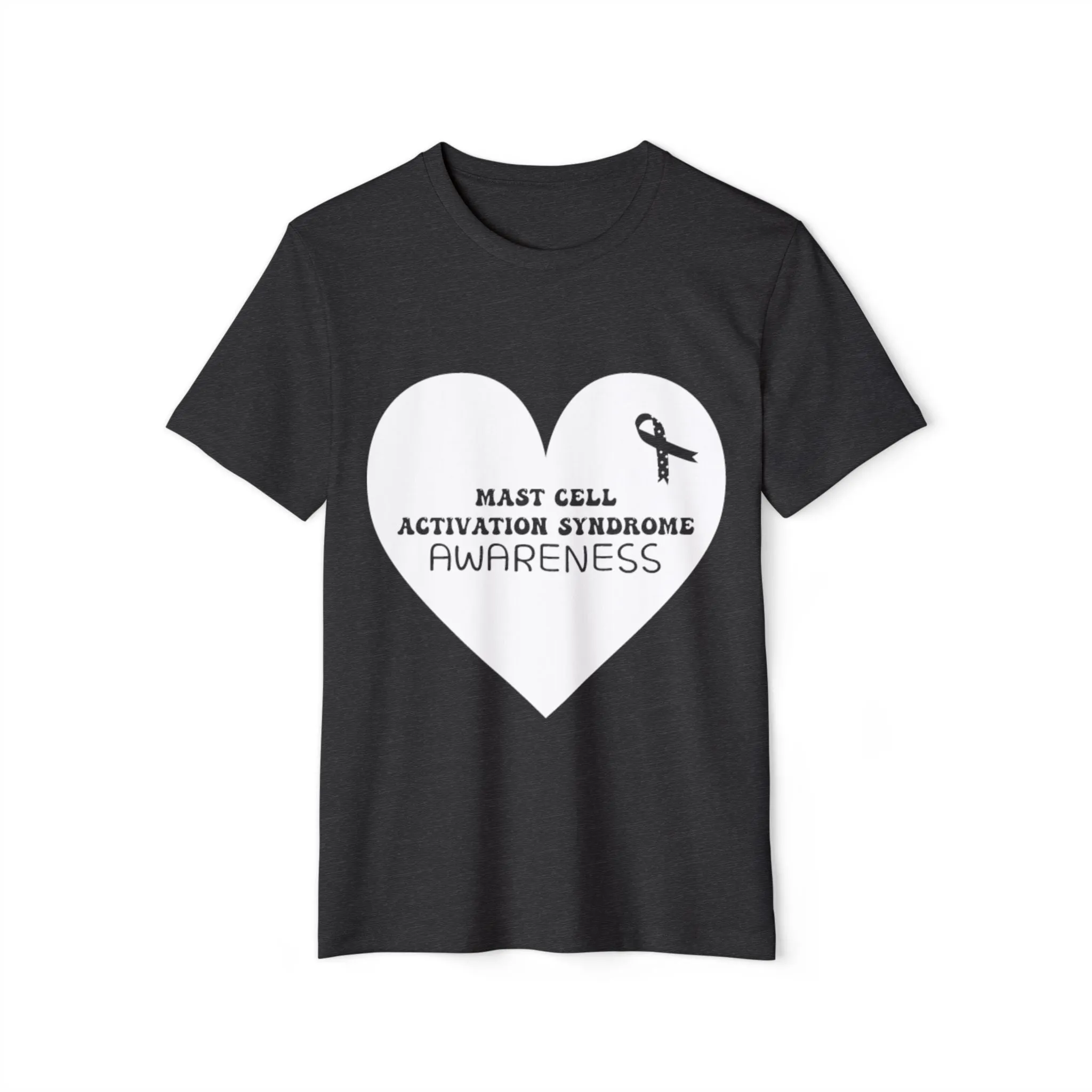 Awareness Heart - Mast Cell Activation Syndrome, Unisex Organic Cotton T-shirt, Printed