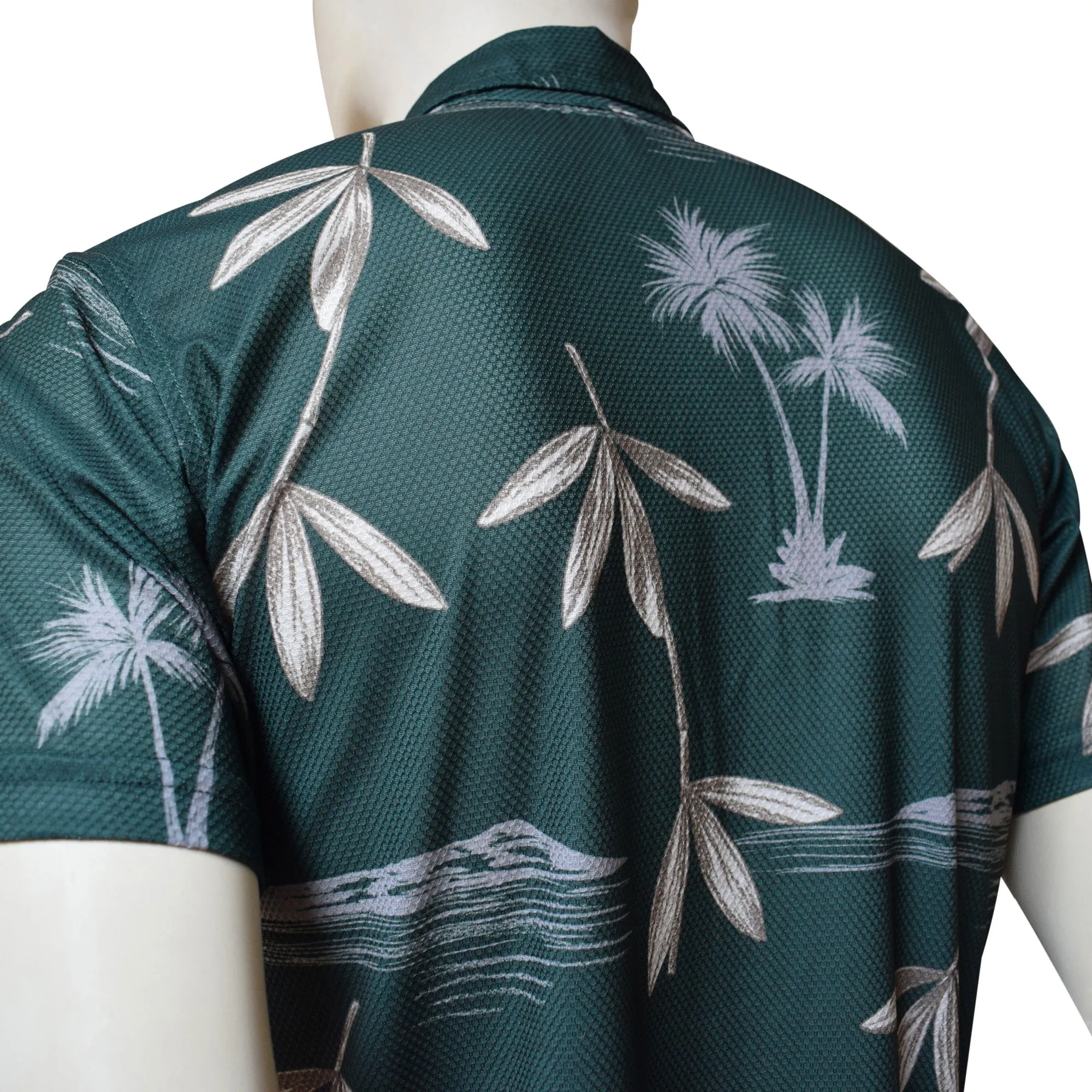 Bamboo Printed Polo Shirt - Hawaiian All Over Pattern Premium Lightweight Fast-Drying Casual Men Unisex shirt