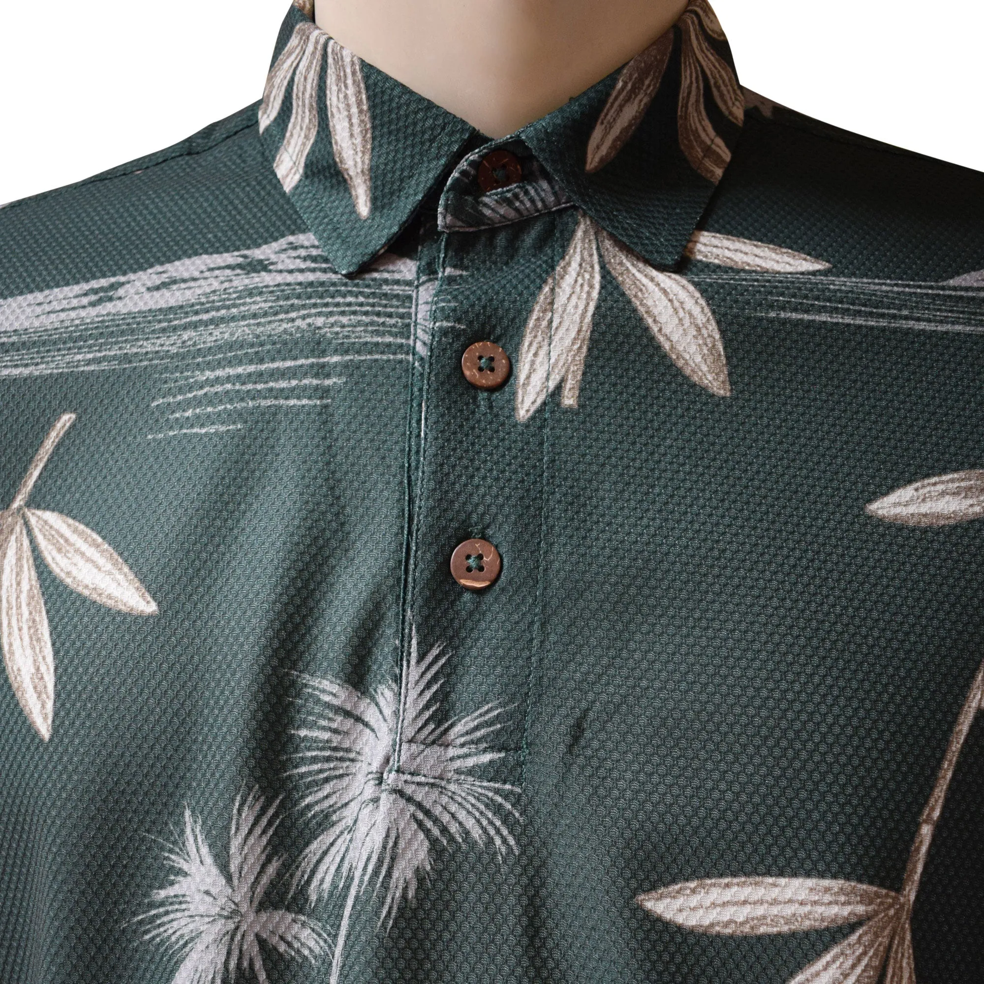 Bamboo Printed Polo Shirt - Hawaiian All Over Pattern Premium Lightweight Fast-Drying Casual Men Unisex shirt