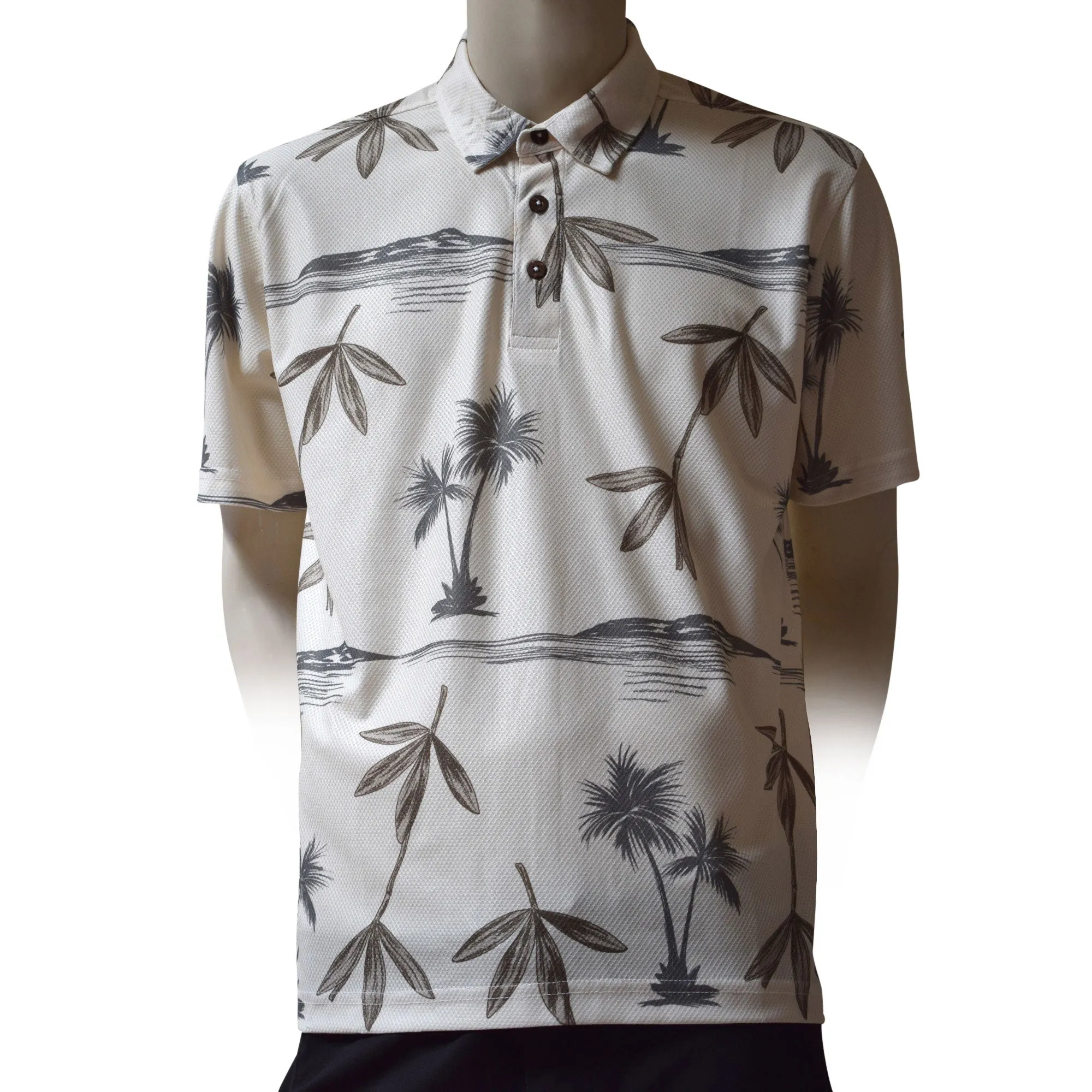 Bamboo Printed Polo Shirt - Hawaiian All Over Pattern Premium Lightweight Fast-Drying Casual Men Unisex shirt