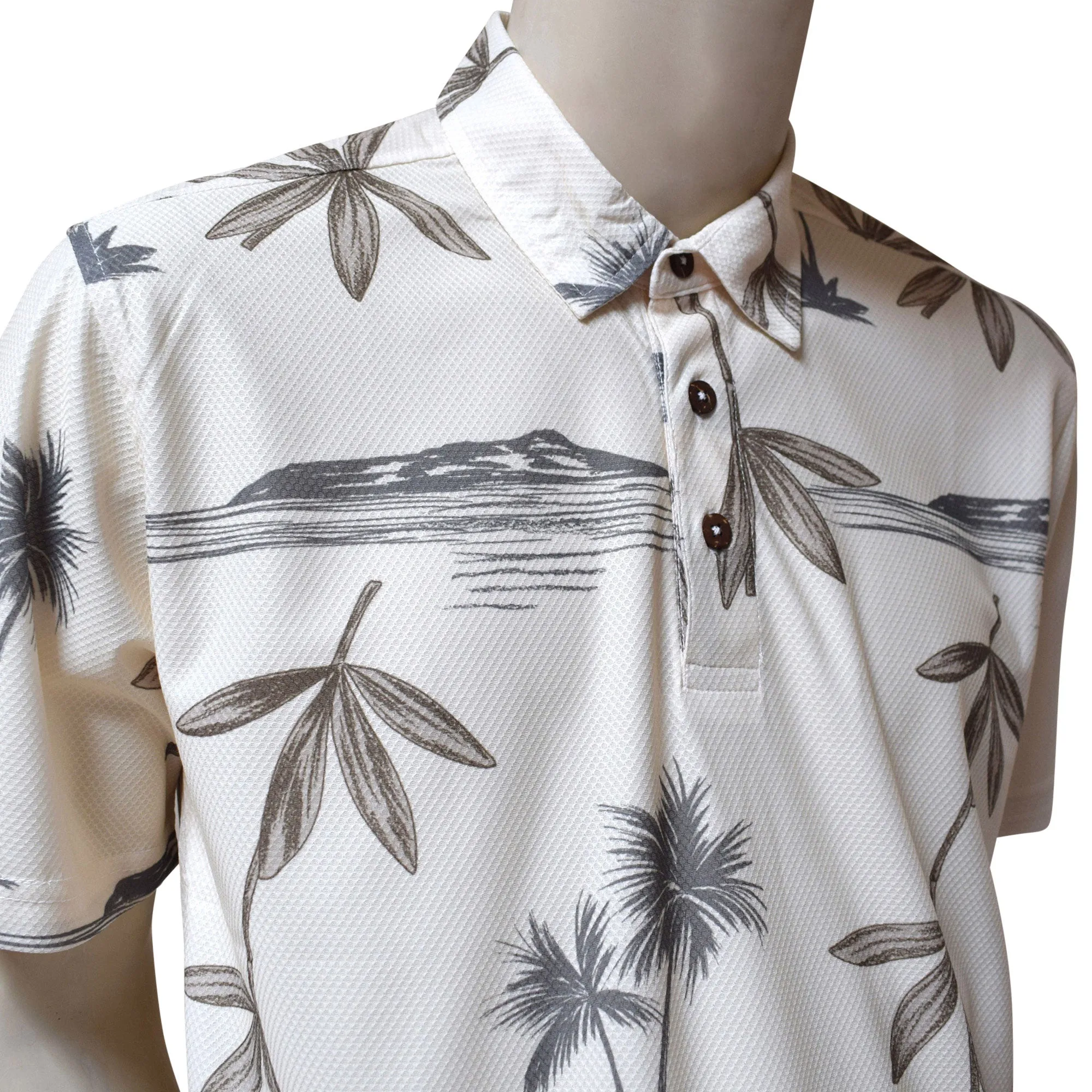 Bamboo Printed Polo Shirt - Hawaiian All Over Pattern Premium Lightweight Fast-Drying Casual Men Unisex shirt