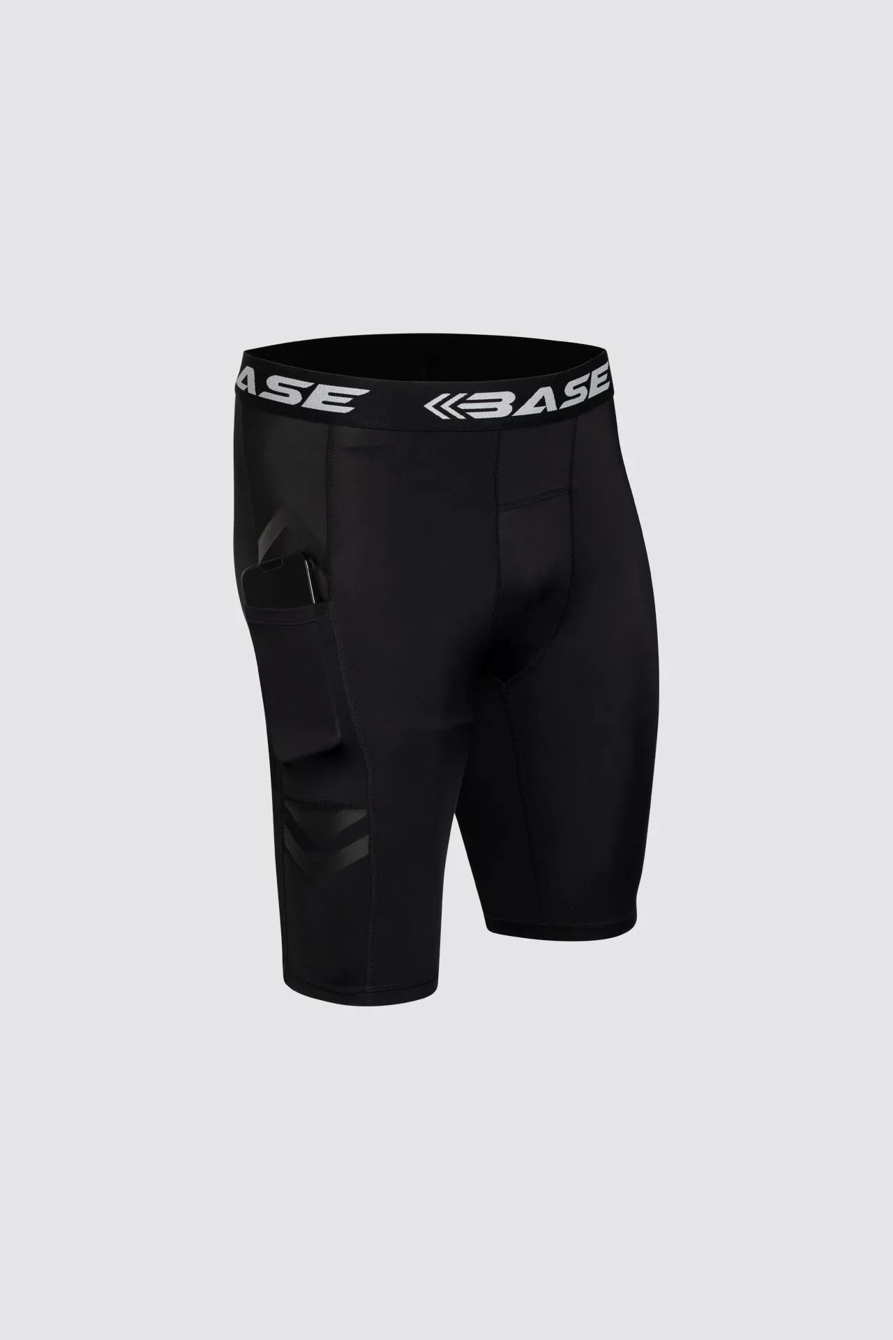 BASE Men's Long Compression Shorts - Black